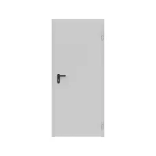 Дверь противопожарная металлическая ДПР-Олимп-01/30К сплошная, угловая коробка (850х2075), без порога, правая, RAL7035