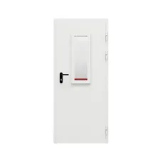 Дверь противопожарная металлическая однопольная типа ДПР-Олимп-01/60К с остеклением торцевая коробка, 0900-2050, Правая, RAL 9016