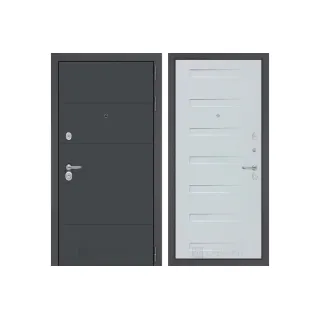 Входная дверь Labirint ART графит 14 Дуб кантри белый горизонтальный