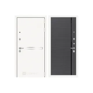 Входная белая дверь в квартиру Labirint Лайн WHITE 22 Графит Софт