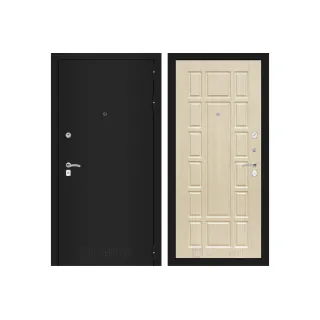 Входная дверь Labirint CLASSIC шагрень черная 12 - Беленый дуб