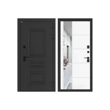 Входная дверь Аляска Лайт с Зеркалом 19 -Белый софт